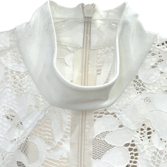 New! Nookie X Revolve Women's Lady Lace Long Sleeve Midi Dress White Large NWT - Picture 6 of 15